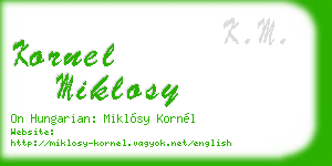 kornel miklosy business card