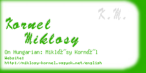 kornel miklosy business card